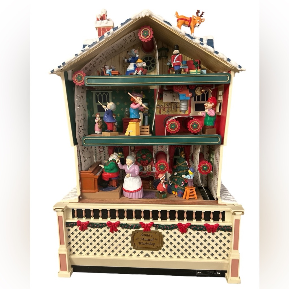 Mr. Christmas Santa's Musical Workshop Animated Musical Light-up WORKS Vtg 1995